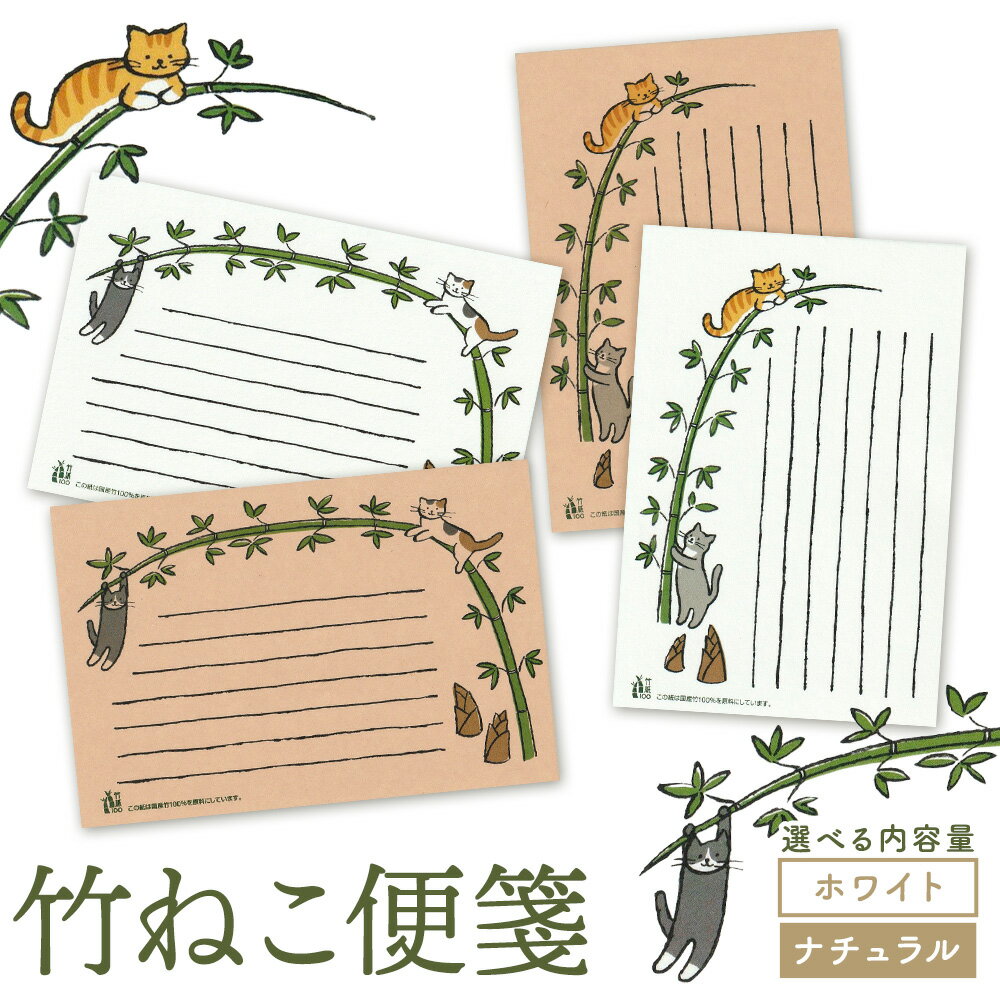 【ふるさと納税】竹ねこ便箋 ナチュラル ホワイト 合同会社ハヌル 竹紙ラボ《30日以内に出荷予定(土日祝除く)》鹿児島県 さつま町 便箋 レターセット 竹紙 竹 レター 手紙 文通 お手紙 文房具 雑貨 ねこ 猫 文具
