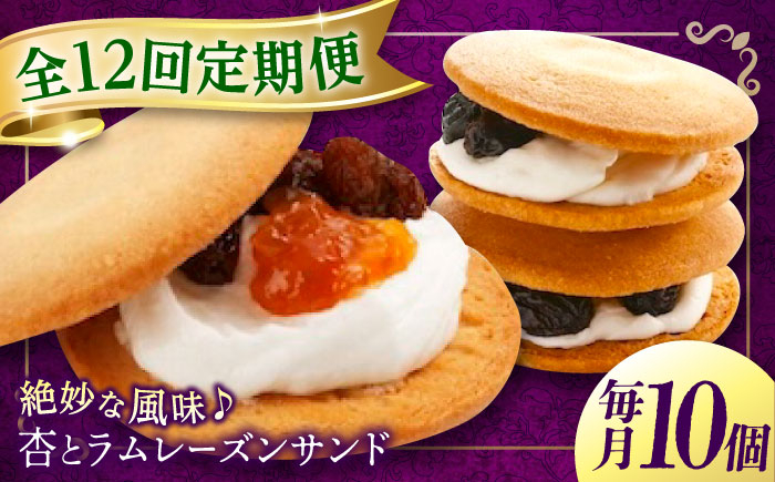 
                  【全12回定期便】 お菓子 杏とラムレーズンサンド 10個入り あんず 杏子 おやつ 菓子 お茶 レーズン ぶどう 葡萄 レーズンサンド アフタヌーンティー 紅茶 ティータイム お菓子 甘味 スイーツ 人気 おすすめ 美味しい グルメ お取り寄せ ギフト 贈り物 プレゼント セット 詰め合わせ 洋菓子 焼き菓子 広島 定期便 全12回 広島県福山市/有限会社勉強堂 [BAFL017]
                