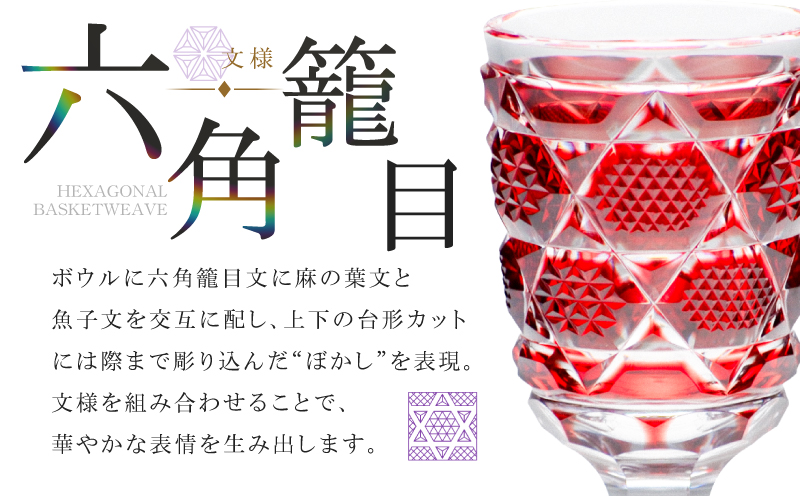 島津薩摩切子 脚付杯（中） C-65 島津紫　K010-050_06