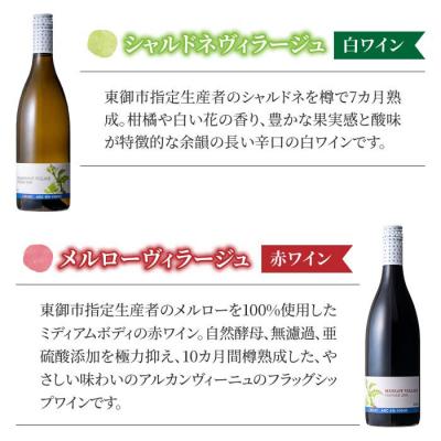 ふるさと納税 東御市 GI NAGANO認定ワイン　赤白飲み比べセット(メルローヴィラージュ、シャルドネヴィラージュ) |  | 01