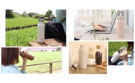 ステンレスボトル 500ml hippo(ヒッポ) ミルク缶型 ウッドナチュラル