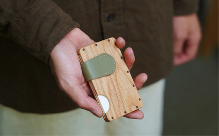 a card case　-木と革の名刺入れ-　【ナラ】