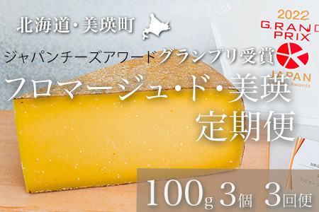チーズ グランプリ受賞 100g 3個 【3回定期便】　北海道チーズ フロマージュ・ド・美瑛 チーズ