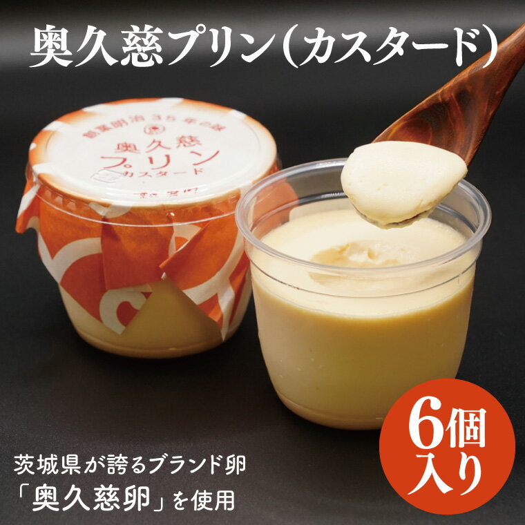 【ふるさと納税】【お中元】奥久慈プリン（カスタード）6個入り　茨城県が誇るブランド卵である奥久慈卵を使用【お中元 贈答 贈り物 包装 プレゼント 指定日 日時指定 熨斗 のし】（BF019）