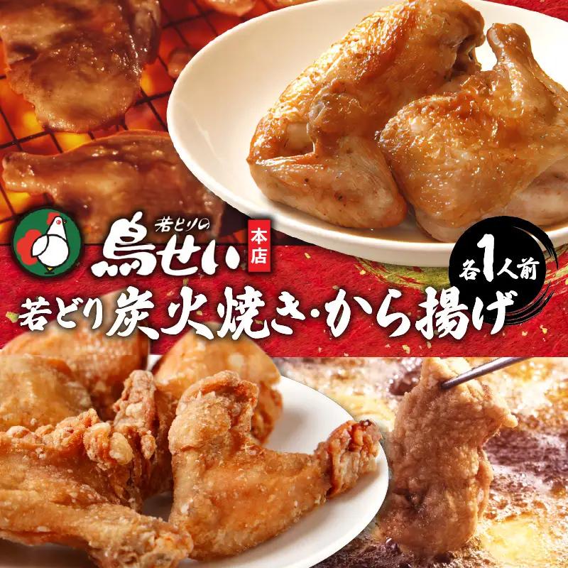鳥せい本店 の 若どり 炭火焼き & から揚げ セット ( 各1人前 )  【 鶏肉 手羽 むね肉 もも肉 詰め合わせ 真空パック 冷蔵 職人技 こだわり お取り寄せ 北海道 清水町 】_S004-0009-20260623