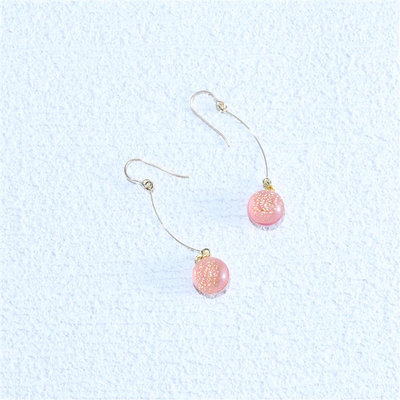 アクセサリー プチピアス（カラー：ピンク）【グラスアート黒木】_A0114-012