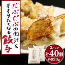 【ふるさと納税】 だぶだぶの肉汁をすすりたくなる餃子 40個（20個入×2パック）餃子 肉料理 ぎょうざ ギョウザ 惣菜 北海道ふるさと納税 白老 ふるさと納税 北海道 夏ギフト