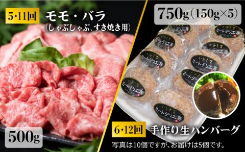 【人気部位定期便】糸島黒毛和牛（博多和牛）セット 全12回（月1回） 2人前 約6kg 糸島ミートデリ工房 [ACA111]