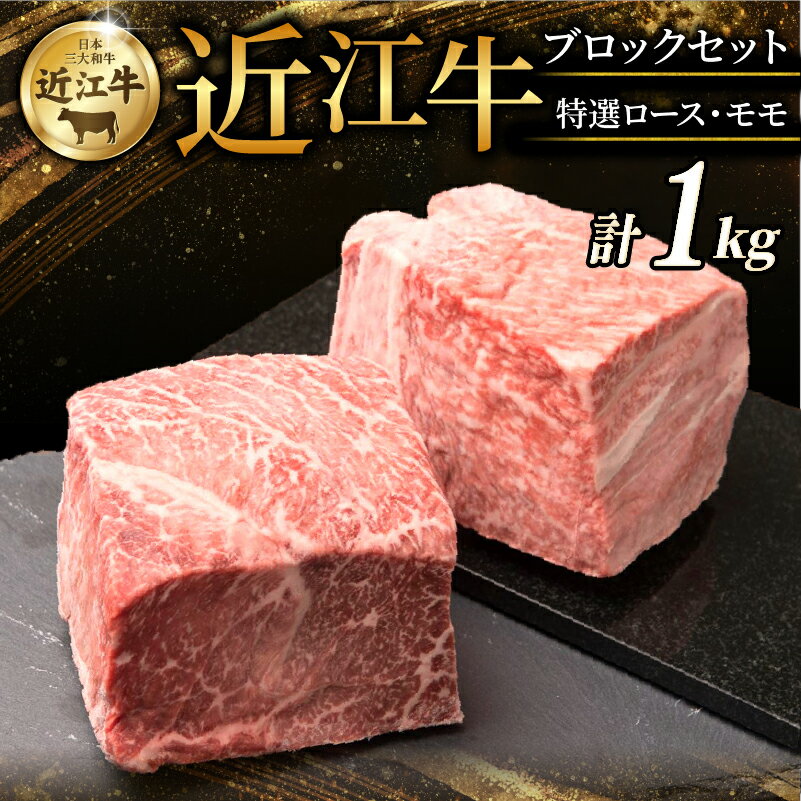 【ふるさと納税】 近江牛 特選ロース モモ ブロックセット 計1kg (各 500g ×2) 牛 牛肉 肉 和牛 黒毛和牛 国産 国産牛 もも ブロック ブロック肉 ロース 赤身 セット ローストビーフ ステーキ すき焼き ブランド牛 1kg 1000g お歳暮 おすすめ ギフト 贈り物 人気 彦根 滋賀