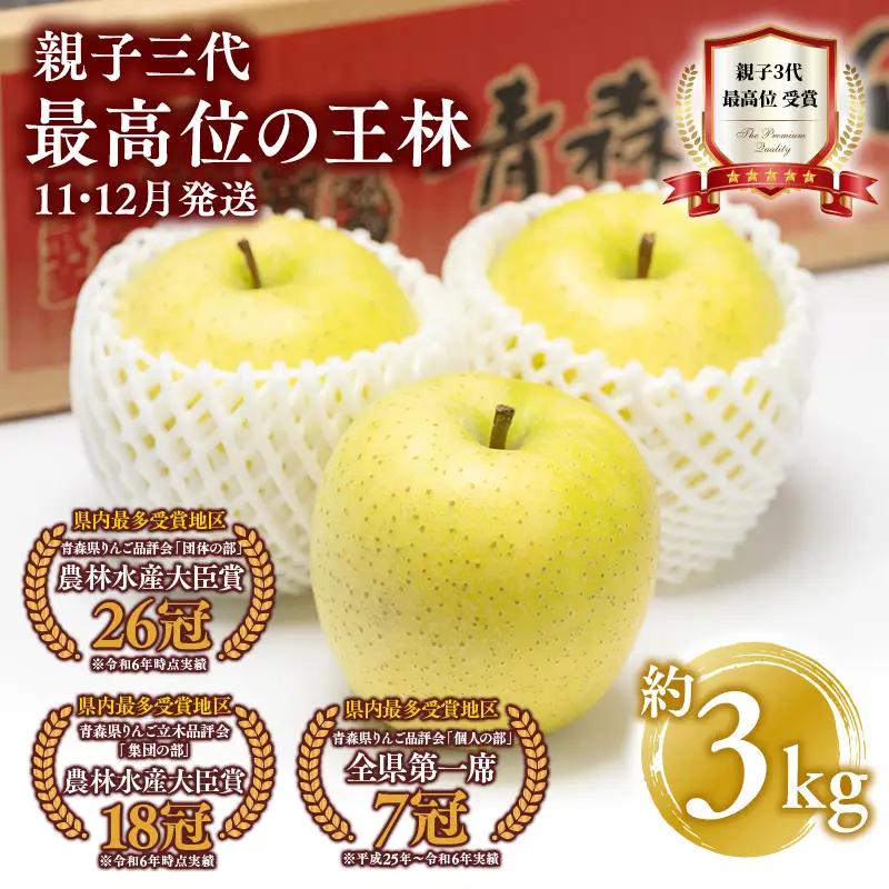 りんご 王林 約3kg りんご