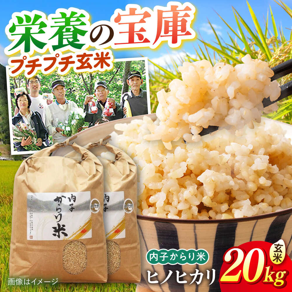 【ふるさと納税】内子からり米 令和7年産ヒノヒカリ 20kg（玄米10kg×2袋）／ お米 おこめ こめ 米 コメ 玄米 げんまい 食品 令和7年度 ヒノヒカリ ひのひかり 20kg 送料無料 食品 おすすめ 人気 贈答 ギフト【株式会社内子フレッシュパークからり】[BKAD098] 62000 62000円