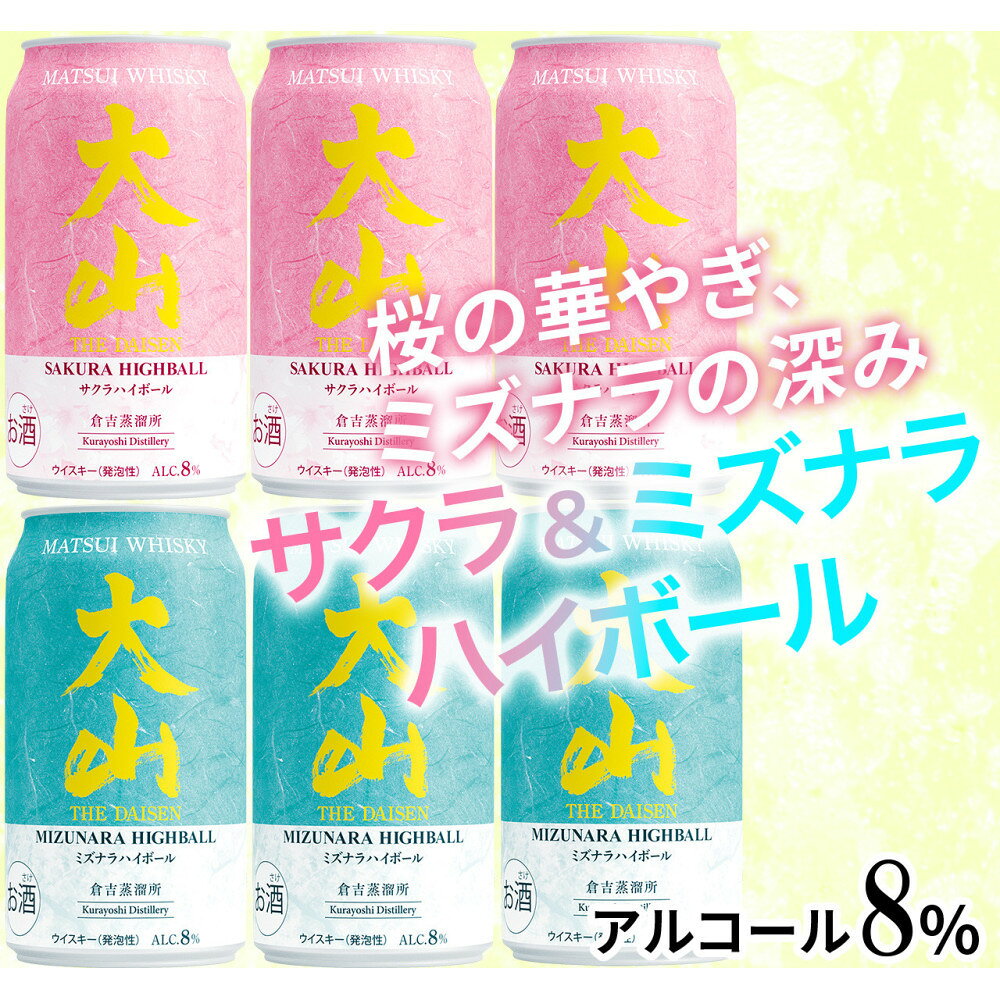 【ふるさと納税】マツイ 大山ハイボール サクラ・ミズナラ 飲み比べ350ml ×6本セット | お酒 さけ