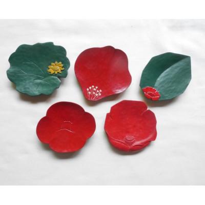ふるさと納税 伊達市 【漆器】花柄の豆皿 5枚(直径 約8〜11cm)