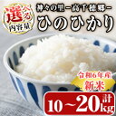 【ふるさと納税】＜内容量が選べる！＞＜令和6年産＞神々の里 高千穂郷ひのひかり(計10～20kg) 米 白米 精米 国産 ご飯 ブランド米【NK006・NK007】【宮崎県農業協同組合　高千穂地区本部】