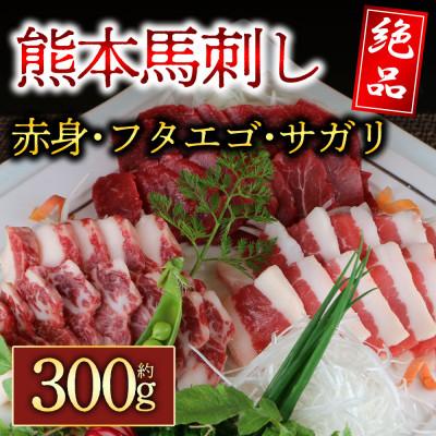 ふるさと納税 阿蘇市 3種の馬刺し　約300g【赤身・フタエゴ・サガリ各約100g】(阿蘇市)