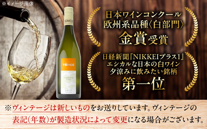 【全6回定期便】TOMOE シャルドネ クリスプ 白ワイン 辛口 750ml 1本 ワイン 受賞 ギフト ぶどう 葡萄 ブドウ 爽やか 三次市 / 広島三次ワイナリー [APAZ055]