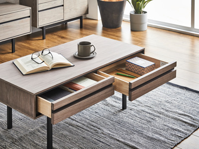 【開梱・設置】ロゼッタ 100cm センターテーブル（グレーC-106）　AX009