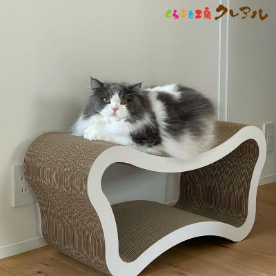 ふるさと納税 常滑市 猫の爪とぎ　穴あきバタフライ【白】