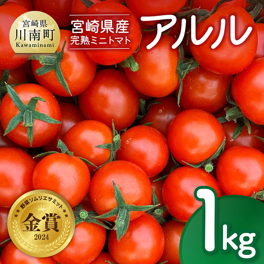宮崎県産完熟ミニトマト「アルル」1kg 新鮮 アルル ミニトマト とまと 野菜 産地直送 宮崎県産川南町産 送料無料