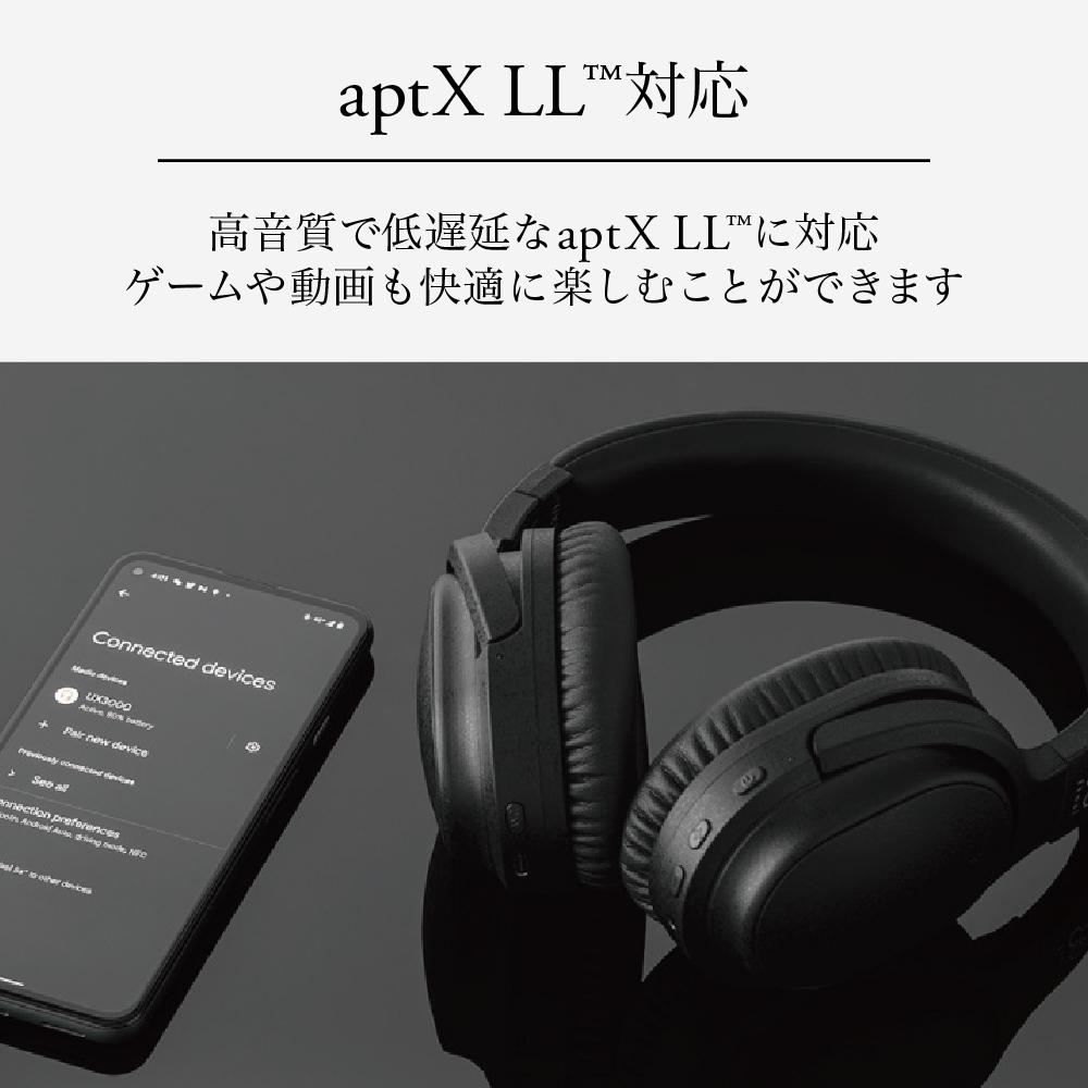 ANCワイヤレスヘッドホン final UX3000 BLACK /ノイズキャンセリング/ノイキャン/ANC/マイク付き