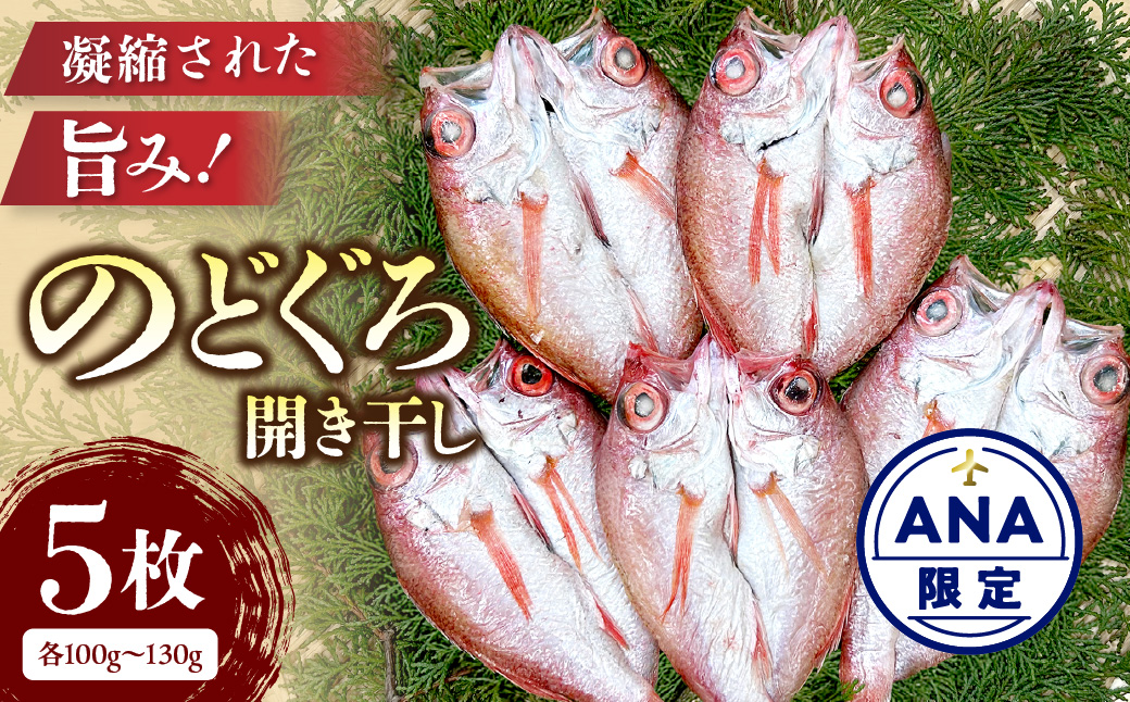 【ANA限定】のどぐろ開き干し 100g～130g × 5枚 【176_1788】