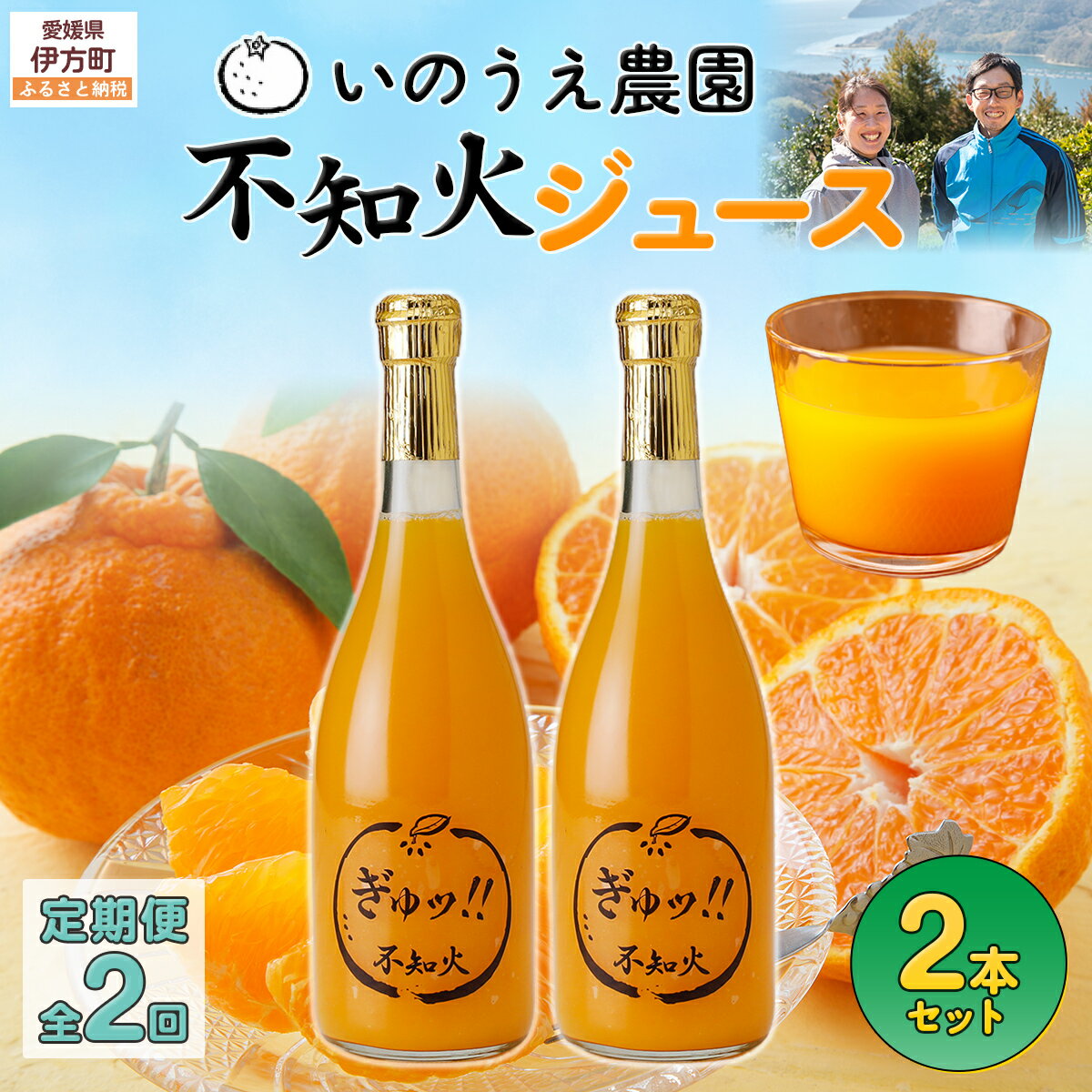 【ふるさと納税】【定期便】いのうえ農園 不知火ジュース2本セット 全2回※離島への配送不可 【ふるさと納税 人気 おすすめ ランキング 柑橘 みかん 不知火 不知火ジュース 定期便 フルーツ 果物 産地直送 いのうえ農園 愛媛県産 愛媛県 伊方町 送料無料】 IKTAI027
