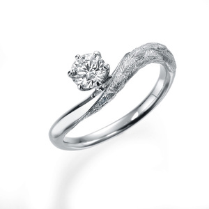 ブルージュの羽根エンゲージリング　プラチナ【サイズ：8号～16号（1号刻み）】