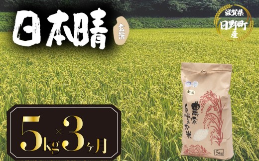 【 令和7年産 米 5kg 定期便 3ヶ月 】 日本晴 米 玄米 国産 滋賀県 日野町 農家直送 お米 おこめ こめ 産地直送 ふるさと納税