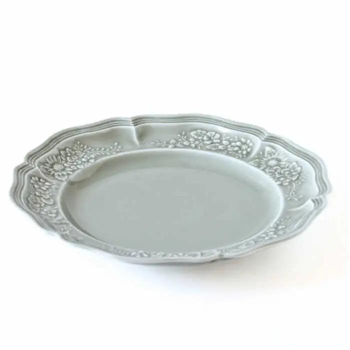 【波佐見焼】ombre de fleur ブーケプレート ロイヤルグレー 2枚セット 食器 皿【翔芳窯】[FE347]