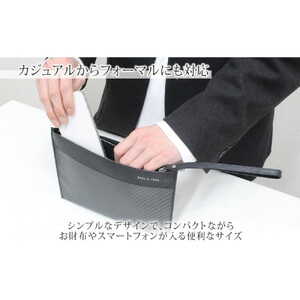 hide k 1896 ソフトカーボン ミニ クラッチバッグ タイプb【ブラック】mini clutch bag b 23cm×16cm×1cm メンズ セカンドバッグ サブバッグ ゴートレザー 本革