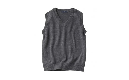 6-151 【ファミリア】Ｖネックベスト　綿50％　アクリル50％　※グレー　１６０ｃｍ　ALPEB024-GRY-160
