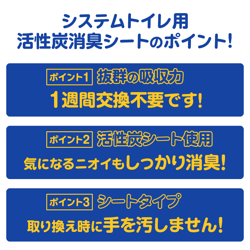 システムトイレ用 各社共通 活性炭消臭シート ペットシーツ 20枚×8袋 おしっこ 吸収 活性炭 ミクロの孔 強力消臭 1週間交換いらず ニャン 猫 ネコ ねこ まとめ買い ペット用 消耗 衛生 防災