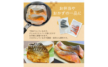 鮭 さば 骨なし 無添加 銀シャケ切身と塩さばのセット！合計24枚【nss505B】
