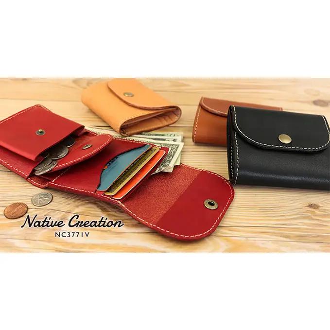 Native Creation コンパクト財布 ミニ財布 NC3771V 全7色 栃木レザー【納期1～3カ月】 ファッション小物  BLACK