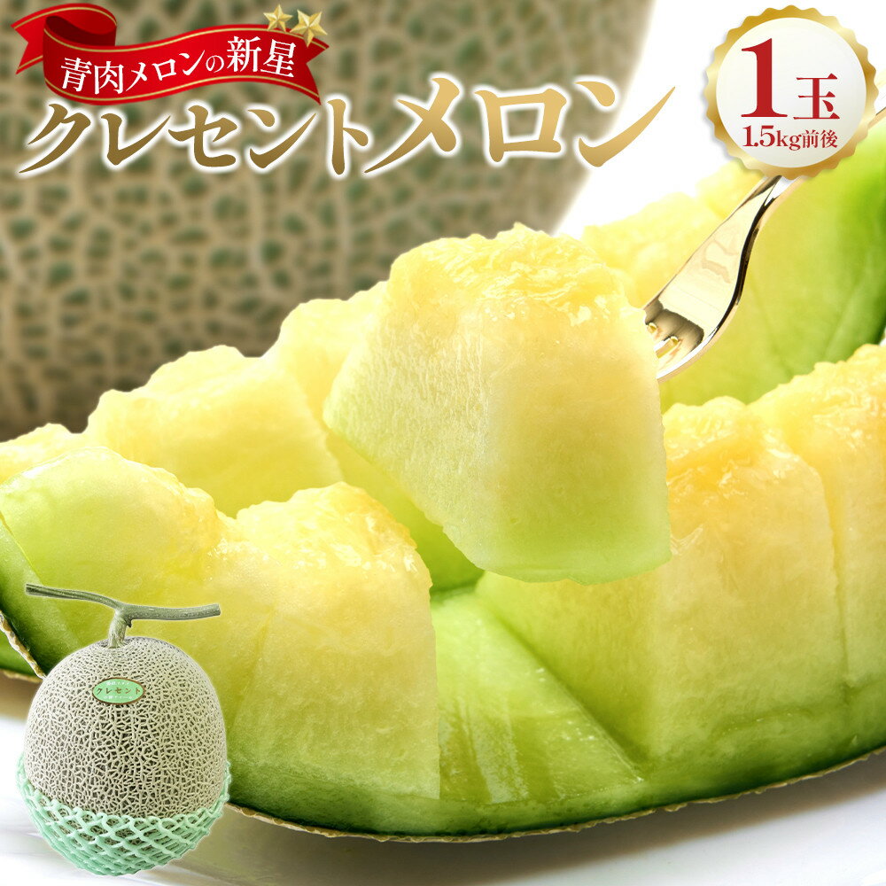 【ふるさと納税】784.【先行予約】青肉メロンの新星「クレセントメロン」1.5kg前後×1玉　※2026年7月中旬より順次発送 | メロン くだもの 果物 フルーツ 青肉 甘い 先行予約 鳥取県 北栄町 おすすめ 人気