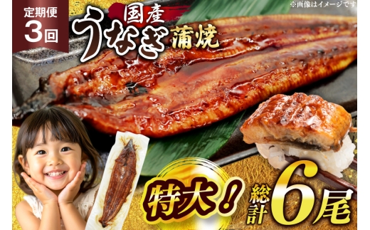  うなぎ 国産 定期便 鰻 蒲焼 特大 約200g 2尾 計400g以上 3回 総計約1.2kg 小分け 【有頭】[大黒物産 福岡県 宇美町 um40bak830018] タレ 山椒付 茶葉蒸し ウナギ 不揃い 規格外 鹿児島 宮崎 うなぎ蒲焼 鰻蒲焼き 蒲焼き かば焼き 真空パック 個包装 冷凍 unagi