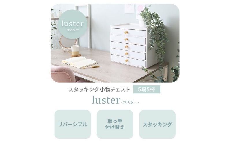 
            スタッキング小物チェスト luster(ラスター) 5段5杯
          
