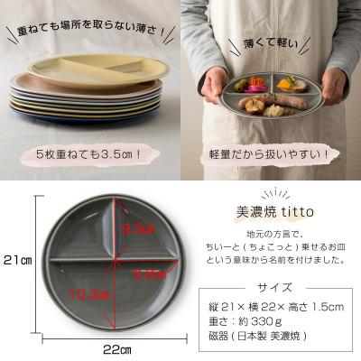 ふるさと納税 瑞浪市 美濃焼 titto ランチプレート 丸 藍色 墨色 オリーブ 各1枚 計3枚SET |  | 01