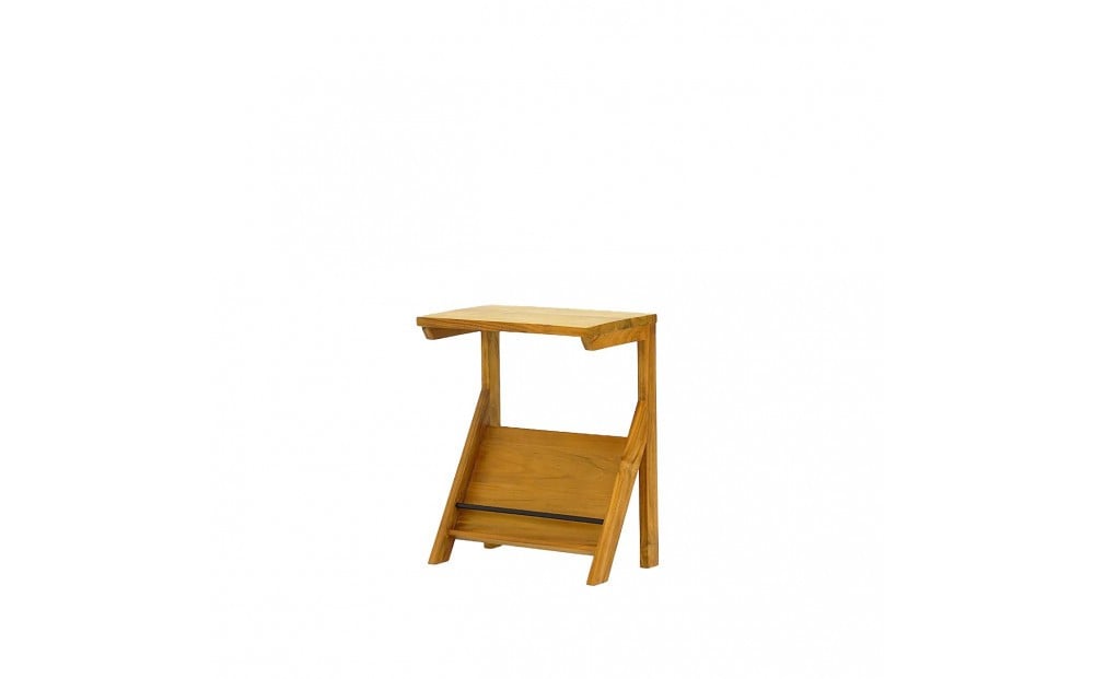 
            サイドテーブル 幅40.4cm 奥行き25.2cm 高さ50cm チーク無垢材
          