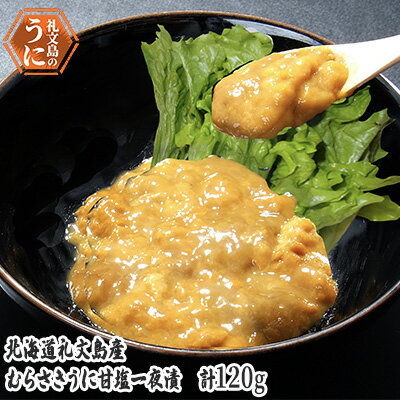 【ふるさと納税】北海道 礼文島産 まろやかなコク キタムラサキウニ 甘塩一夜漬 60g×2本［株式会社やまじょう］【 うに ウニ 雲丹 一夜漬け 塩うに ムラサキウニ 珍味 おつまみ 酒の肴 ご飯のお供 贈答 ギフト 】