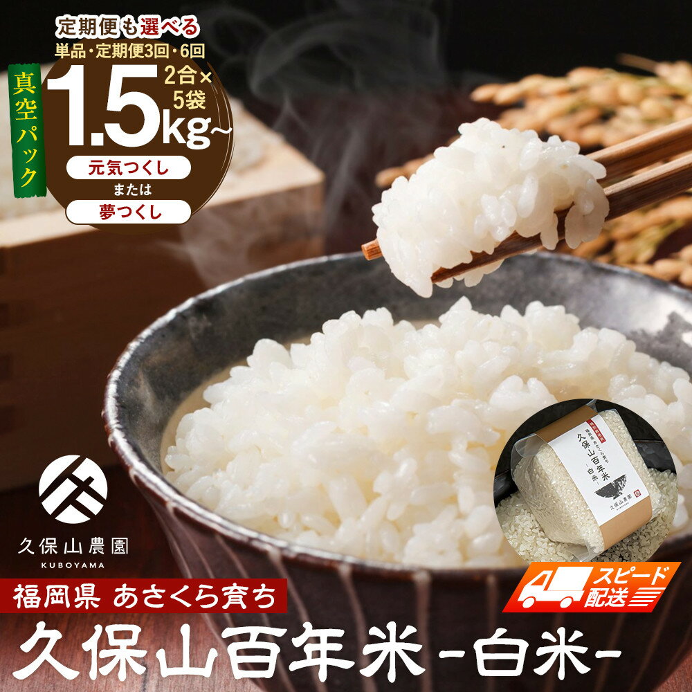 【ふるさと納税】定期便も選べる【特別栽培米】久保山農園百年米（白米）真空パック | お米 こめ 白米 食品 人気 おすすめ 送料無料