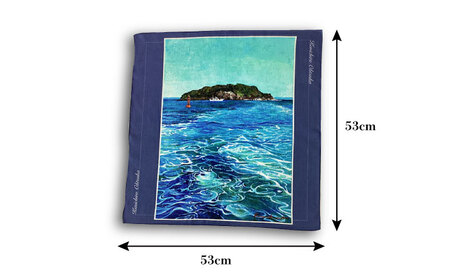YOKOSUKA HANDKERCHIEF 画家：大塚研一朗氏が描いた横須賀ー猿島
