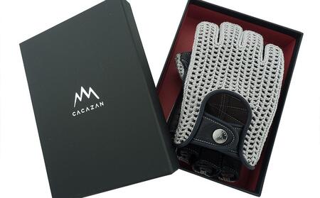 カカザン ニットドライビング グローブ【カラー:グレー×ネイビー/サイズ:M】