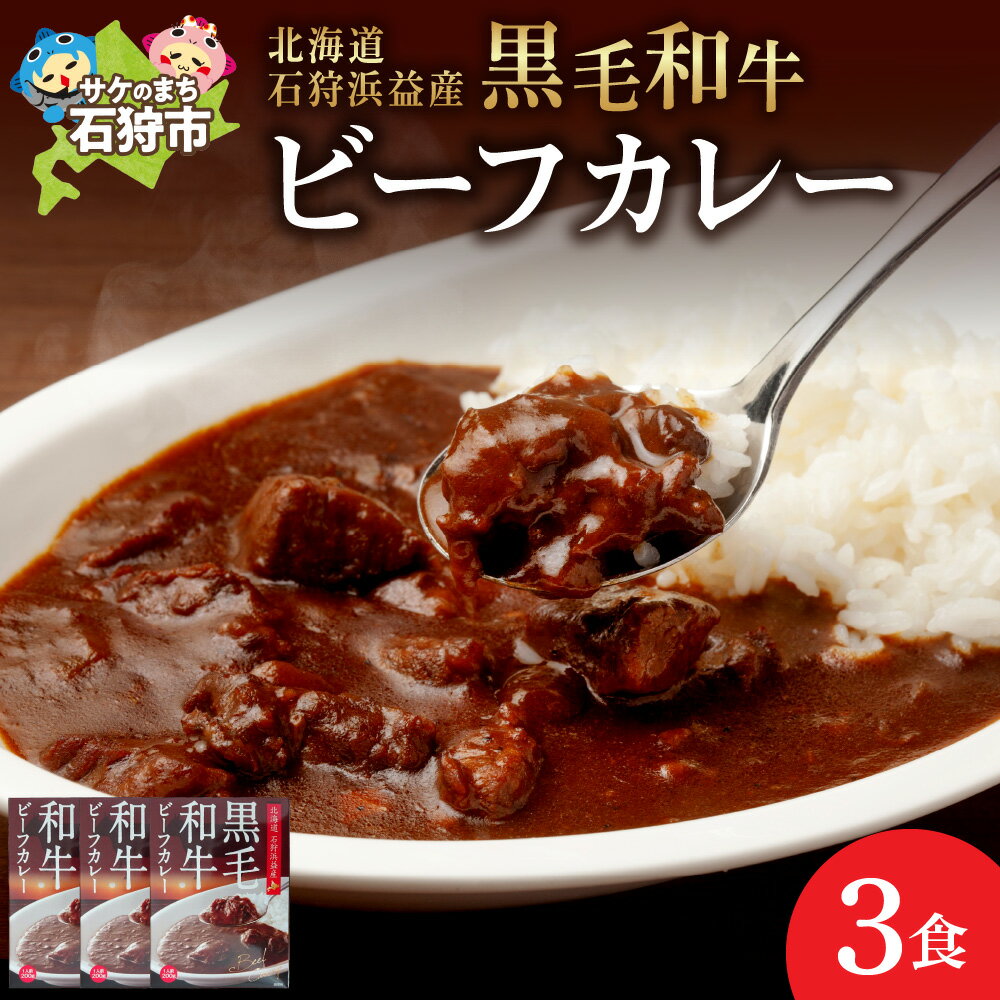 【ふるさと納税】《レビューキャンペーン》カレーライス カレールー　黒毛和牛ビーフカレー（200g×3袋） 石狩市 石狩市 北海道 道産素材 国産 北海道産 カレー curry レトルト 黒毛和牛 惣菜 ご当地グルメ お土産 ギフト 保存食 常温保存 長期保存