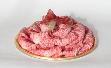 【肉ケーキ】宮崎牛ロース・デコレーションケーキ（宮崎牛 国産 牛肉 ロース すき焼き スライス サプライズ プレゼント ふるさと納税 送料無料） 和牛スライス 牛肉スライス スライス スライス スライ