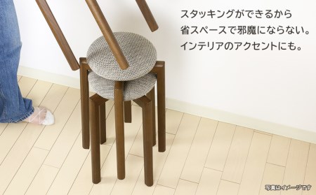 【匠工芸】マッシュルームスツール（ブラック）張地チャコール　Mサイズ