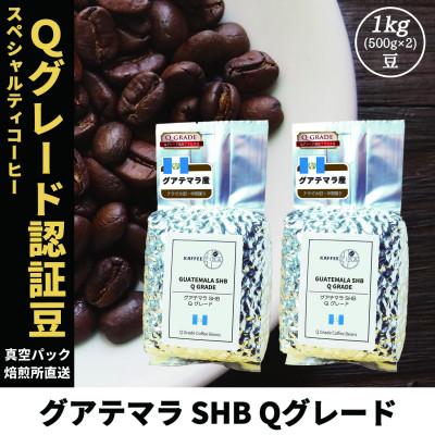 ふるさと納税 尼崎市 コーヒー豆 スペシャリティ Qグレード認証豆 グアテマラ SHB 中深煎り 1kg(500g×2)