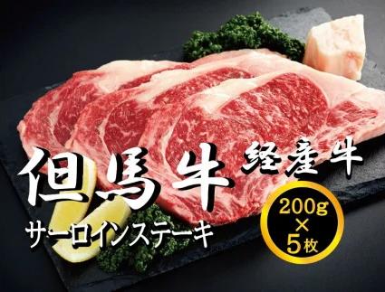 但馬牛経産牛「サーロインステーキ」200ｇ×5枚　032AA01N.／黒毛和牛 ステーキ肉 経産牛 牛肉 国産 bbq バーベキュー 焼肉 ステーキ サーロイン 赤身 肉 焼き肉用