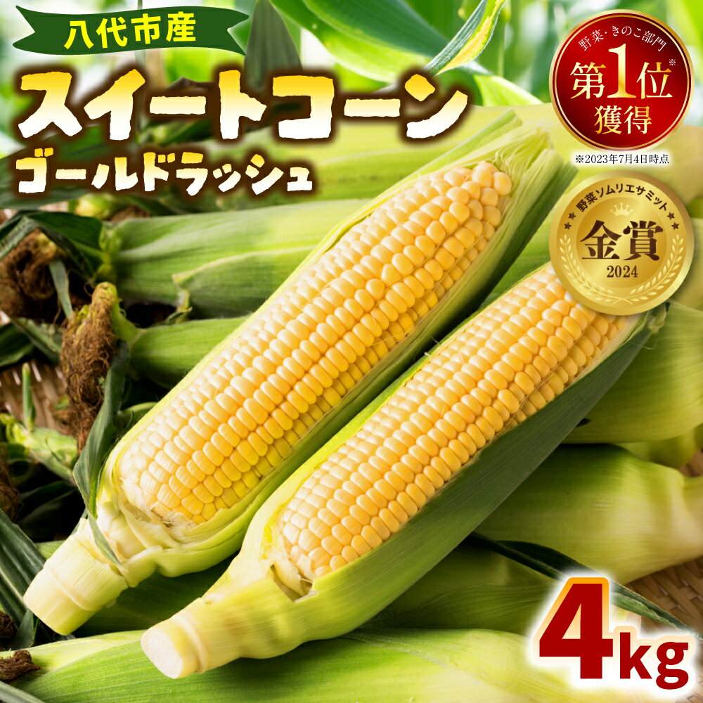 【ふるさと納税】熊本県八代市産 スイートコーン ゴールドラッシュ 4kg とうもろこし 朝採り 高糖度 期間限定 八代産 熊本県産 国産 送料無料