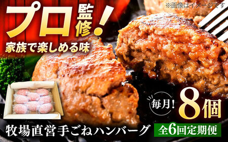 【6回定期便】自家製ハンバーグ8個  人気商品が6回届く！/ ハンバーグ [IAX012]